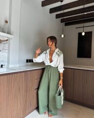 Keten Nakış Detaylı 2 Lİ Takım