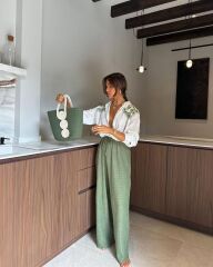 Keten Nakış Detaylı 2 Lİ Takım