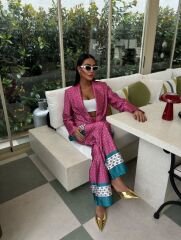 Desenli Saten Takım