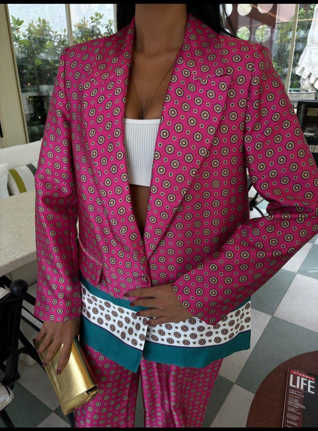 Desenli Saten Takım