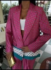 Desenli Saten Takım