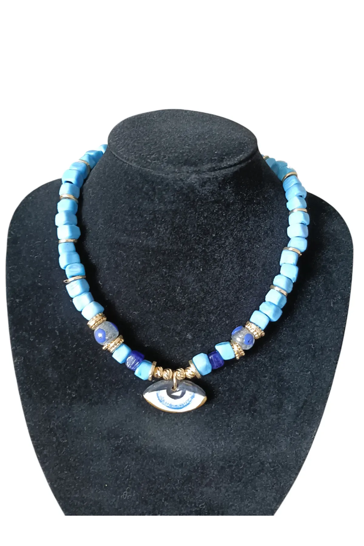 Mavi Nazar Boncuk Tasarım Kolye