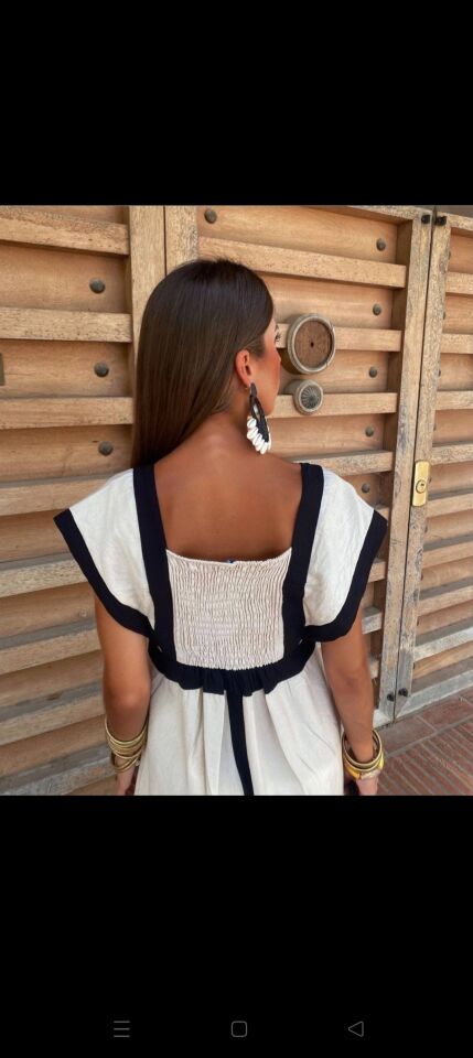 Keten Kumaş Gipeli Elbise